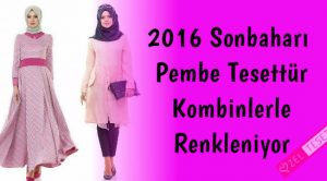 2016 Sonbahar Pembe Tesettür Kombinler